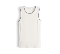 OPUS Damen Top | Geripptes Tanktop mit kontrastfarbenen Bündchen Slim Fit Milk, 42