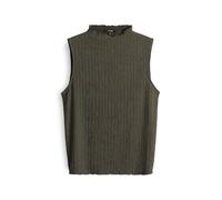 OPUS Damen Top | IDALA Slim Jerseytop in Crinkle Optik Olive Leaf, 36