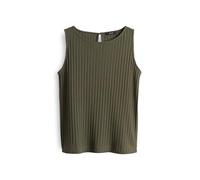 OPUS Damen Top | Jerseytop IPOMA Slit Regular in Rippstruktur Olive Leaf, 38