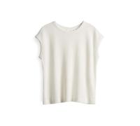 Opus Fashion Jerseytop Damen Spunki, strukturiert, Crochet-Optik, Weiß, Gr. 40