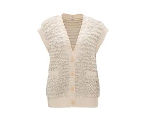 OPUS Damen Weste | Strickweste DELUDA Oversize mit Wolle soft cream, M