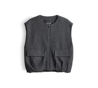 OPUS Regular Fit Weste aus Viskose-Woll-Mix Modell 'Womaya' in Mittelgrau Melange, Größe 38