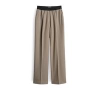 Opus Fashion Hose Marou – Wide-Leg, elastischer Bund, Pepitamuster – Hellbraun Gr. 42