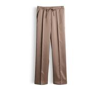 Opus Damen Wide-Leg-Hose Melane Cosmic aus Satin warm Taupe Größe 42