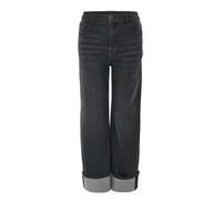 OPUS Damen Wide | Wide Leg Jeans Marli Turn UP High Rise Soft Authentic Grey, 34 L28
