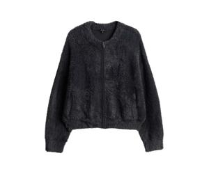 Opus - Flauschige Strickjacke - Dores grau - Gr. - 34