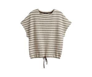 Opus - Gestreiftes T-Shirt beige/braun - Gr. - 38