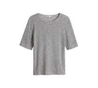 Opus Fashion Damen Kurzarmshirt Sambi – gestreift, ECOVERO™ Viskosemix, Slim Fit, Blau 36