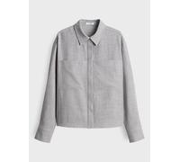 OPUS Damen Langarmbluse | FELANGE Boxy Hemdbluse in Twillstruktur Hazy Fog Melange, 40