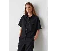 OPUS Relaxed Fit Bluse mit Brustpattentaschen Modell 'Fringo' in BLACK, Größe 42