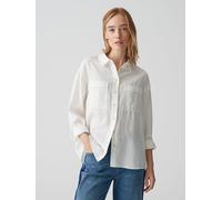 OPUS Damen Langarmbluse | Hemdbluse FALENSA Regular aus Lyocell Milk, 40