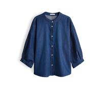OPUS Damen Dreiviertelarmbluse | Jeansbluse aus reinem BCI Cotton Regular Fit mid deep Blue, 38