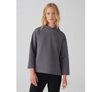 OPUS Damen Sweatshirt | Hoodie GLITTERO Loose aus schimmerndem Baumwoll Mix Graphite Glaze, 38