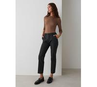 Opus Fashion Jeans Ebbi Flared Mid Rise mit französischen Eingrifftaschen Coating Schwarz 42/28