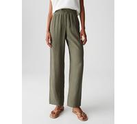 Opus Wide-Leg-Hose Marou Crinkle mit flexiblem Komfortbund Grün Gr. 36