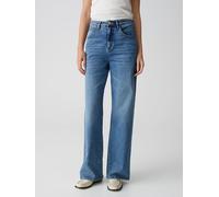 OPUS Damen Wide | Wide Leg Jeans MIVY Fresh High Rise aus Spanish Cotton Mix mid Authentic Blue, 38 L31