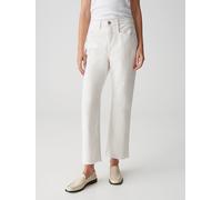Opus Fashion Damen Boyfriend-Jeans LANI Dynamic Mid Rise Spanish Cotton Mix Weiß Größe 42 L26