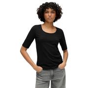 Opus T-Shirt Daily F – Damen Slim-Shirt aus Jersey mit Stretch – Schwarz Größe 44