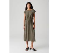 OPUS Damen Midikleid | Schimmerndes Midikleid WITRANA mit Verstellbarer Taille Olive Leaf, 40