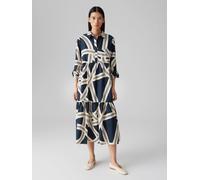 Opus Fashion Midikleid Damen Werano Lane Printkleid aus nachhaltiger Baumwolle marine 36