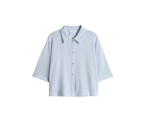 Opus - Kurzärmelige Hemdbluse - Sitrica blau - Gr. - 44