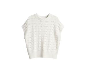 Opus - Kurzarm-Strickpullover - Pydra weiß - Gr. - 42