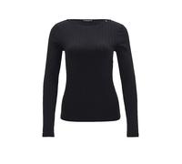 OPUS Damen Langarmshirt | SOVKE Slim Rippshirt aus Baumwoll Mix Black, 44