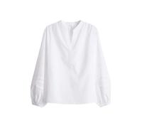 Opus - Locker geschnittene Bluse mit Ballonärmeln und Lochmuster weiß - Gr. - 36