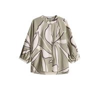 Opus - Locker geschnittene Bluse mit Stehkragen und grafischem Print beige/grün - Gr. - 38