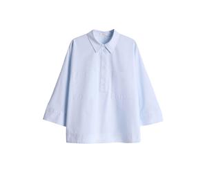 Opus - Locker geschnittene Schlupfbluse mit 3/4-Ärmeln blau - Gr. - 42