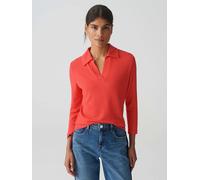 OPUS Damen Dreiviertelarmshirt | Shirt SINNI Batwing Fit aus Strukturiertem Jersey Sweet red, 38