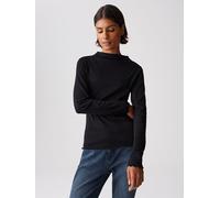 OPUS Damen Langarmshirt SONINCHEN Slim – Rippshirt aus weichem Jersey Schwarz Größe 38