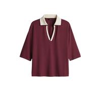 Opus - Loose Poloshirt im College Stil - Soffice rot - Gr. - 36