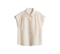 Opus Fashion Damenbluse Fairi – Satin, Loose mit femininen Raffungen – Beige Gr. 38