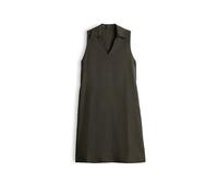 OPUS Knielanges Kleid aus Viskose-Leinen-Mix Modell 'Wika' in Khaki, Größe 36