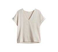 Opus Fashion T-Shirt Damen SOLME V-Shirt Regular Materialmix Beige Größe 40
