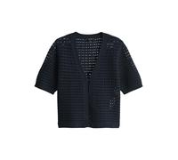 Opus Fashion Cardigan Dostal Kurzarm Lochmuster Blau Größe 38