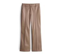OPUS PANTS Damen City Pants | LUANE Relaxed Flared Pants aus Kunstleder warm Taupe, 44