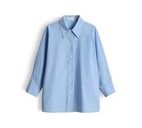 OPUS PANTS Damen Dreiviertelarmbluse | FIONNE Oversized geschnittene Hemdbluse aus Baumwolle Water Blue, 44