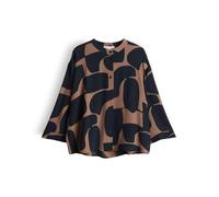 OPUS PANTS Damen Dreiviertelarmbluse | Printbluse aus nachhaltiger ECOVERO™ Viskose Loose Fit Coal Blue, 42
