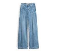 OPUS PANTS Damen Palazzo | Melly Groove Palazzo Jeans Mid Rise aus Spanish Cotton Mix Light Pacific Blue, 44 L32