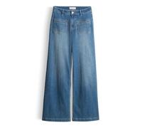 OPUS PANTS Damen Palazzo | Melly Groovy Palazzo Jeans aus BCI Cotton Mix Mid Rise mid Pacific Blue, 34 L32
