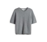 OPUS PANTS Damen Pullover | Pumba Regular Kurzarmpullover mit gebürsteter Textur Easy Grey, 42