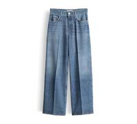 OPUS PANTS Damen Wide Leg Pants | Calina Cruise Bedruckte Wide Leg Pants in Denim Optik Dark Blue, 34 L28
