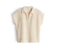 OPUS Damen Kurzarmshirt | Poloshirt in Häkeloptik Regular Fit Natural Glaze, 42