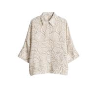 Opus - Printbluse mit feinem Webstreifen Loose Fit - Fashell beige/grün - Gr. - 40