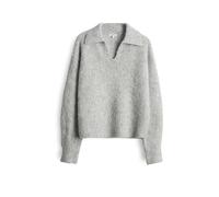 OPUS Strickpullover mit gerippten Abschlüssen Modell 'Pelsie' in Hellgrau Melange, Größe 36