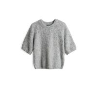 OPUS Damen Pullover | PLAUSH Regular Kurzarmpullover mit Wollanteil Easy Grey, 36