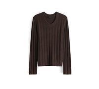 OPUS Damen Pullover | POLMI Slim Rippstrickpullover mit Wollanteil Coffee Bean, 42