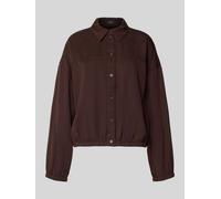OPUS Relaxed Fit Bluse mit elastischem Bund Modell 'fynamo' in Dunkelbraun, Größe 42